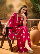 Viscose Rayon Bandhej Kaftan Sharara Set